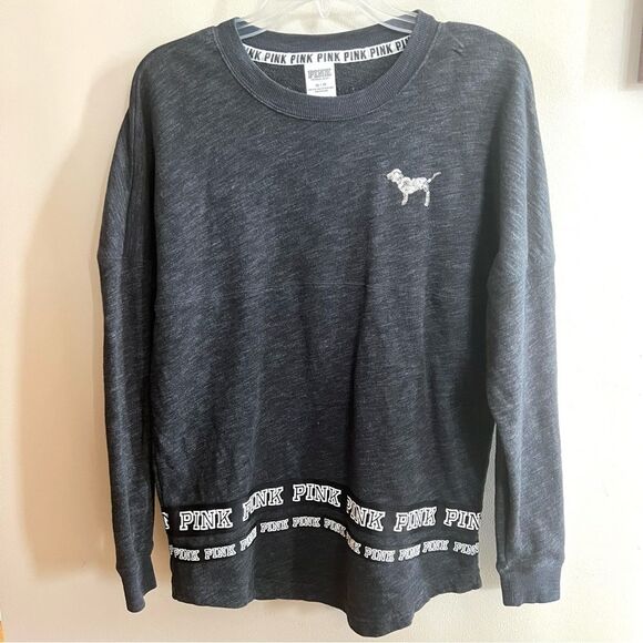 Vintage 90's Pink Victoria’s Secret Campus Bling Long Sleeve Cotton Blend Top - Picture 3 of 16